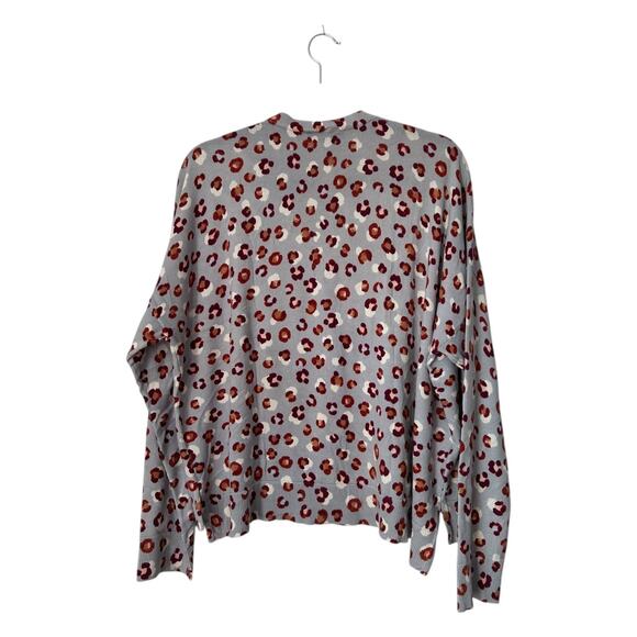 Ann Taylor Sweater XXL Leopard Print V-Neck Long Sleeve Button Front Cardigan - Picture 2 of 8
